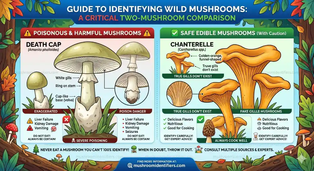 poisonous vs edible mushrooms identification guide
